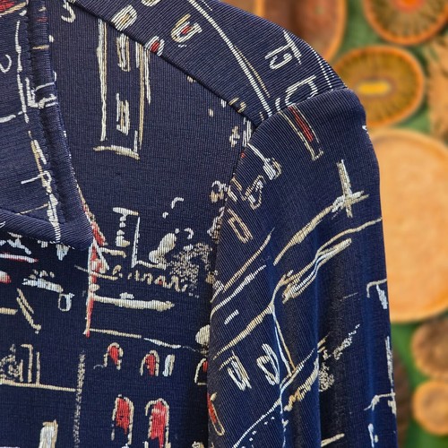 Ruby Rd. Cardigan Women's Medium City Scenes Drawings Button Front 3/4 Sleeve - Picture 4 of 6