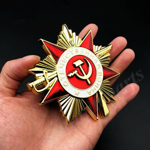 2pcs Metal Soviet Union Russia USSR Medal Car Trunk Emblem Badge Decal Sticker - Picture 4 of 7