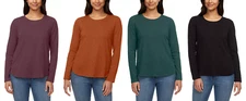 KIRKLAND Signature Women's Long Sleeve Slub Tee Shirt
