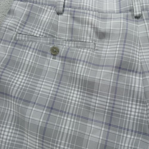 IZOD Golf Pants Men's 38x30 Light Gray Plaid Preppy Lightweight Performance - Picture 14 of 14