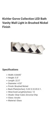 Elan Light Gorve Collection, Bath Vanity. A Kichler Company 