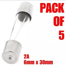 5x Fast Blow Glass Fuses Tube Fuse Quick Acting 250V 2A 6x30mm
