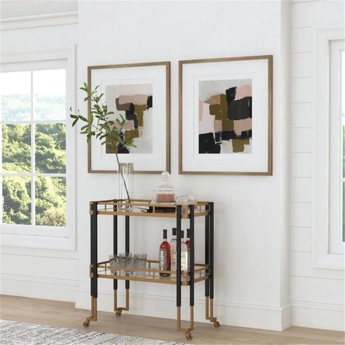 Uttermost Color Block Wood Framed Prints in Black/Gray/Green (Set of 2) - Picture 8 of 9