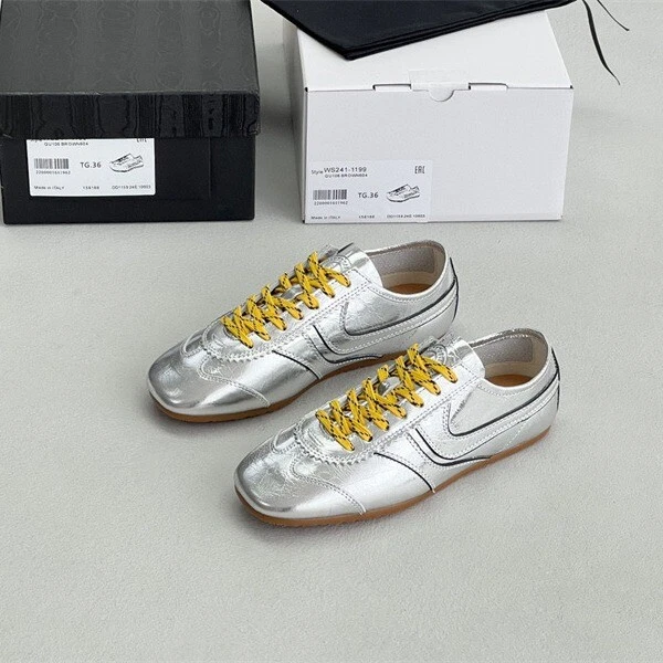 VANS DRIESvan NOTEN Scarpe da Allenamento Scarpe Sportive Piatte in Pelle con Stringate Punta Quadrata