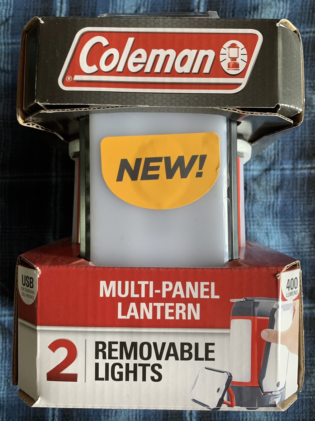 New! Coleman Multi-Panel LED Lantern With 2 Removable Lights 400 Lumens