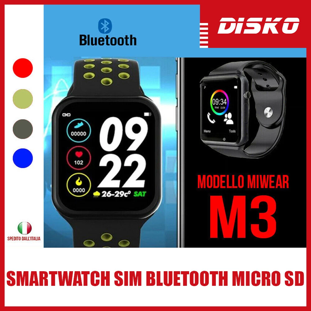 SMARTWATCH OROLOGIO TELEFONO ANDROID IOS CON SIM BLUETOOTH MICRO SD M3  MIWEAR BT