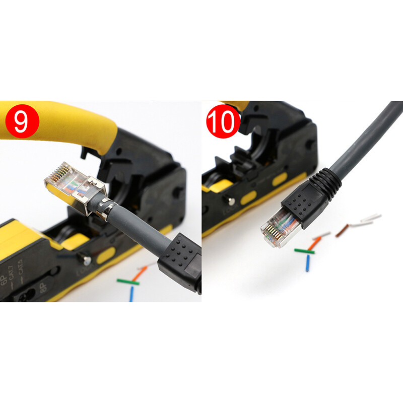 CAT7 rj45 connector 50U CAT6A ends pass through ethernet