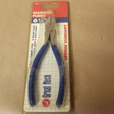 Vintage Great Neck Tools D65C - 6-1/2" Diagonal Side Cutter Pliers Drop Forged