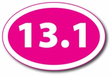 13.1 Inverted Pink Marathon Magnet 4x6 inch Oval Decal Great for Car or Fridge