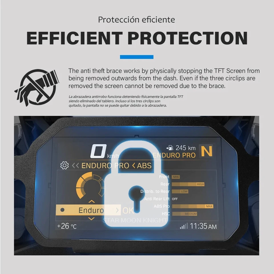 Frame TFT Theft Protection Screen Protector Instrument Guard For BMW S1000XR Foto 3 de 4