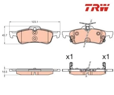 Brake Pad Set, Disc Brake TRW GDB3588 for Honda