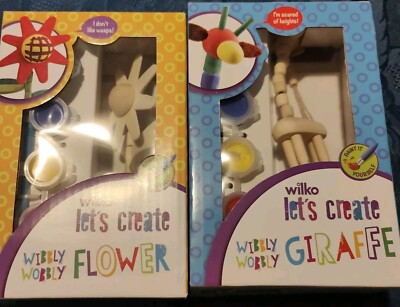 2x Wilko Let's Create Wibbly Wackelgiraffe - Brandneu in Box 