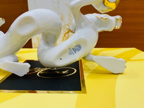 HEREND WHITE 24k GOLD PATTERN 11 inches long DRAGON FIGURINE,NEW,RETAIL $980.- - Picture 10 of 10