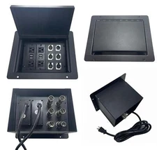 PROCRAFT LARGE GAP LID FEED-THRU RECESSED Stage Pocket/Floor Box w/ 2) WIRED AC