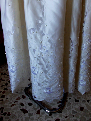 ABITO DA SPOSA VINTAGE IN RASO BIANCO MARCA ROBELLA SPOSE N° 11 - Picture 9 of 22