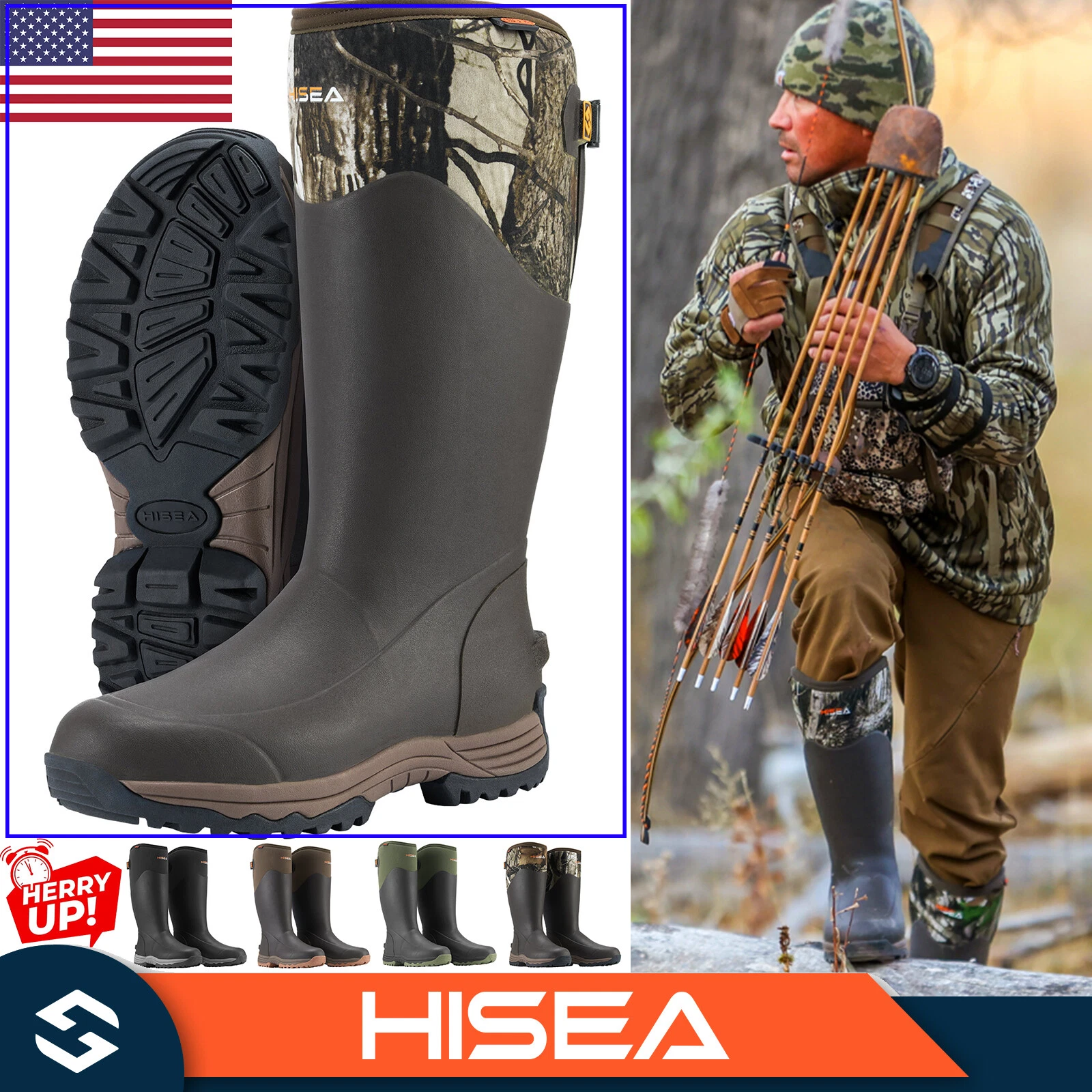 HISEA Men's Rain Boots Neoprene Rubber Boots Insulated Mud Hunting Working Boots
Opens in a new wind