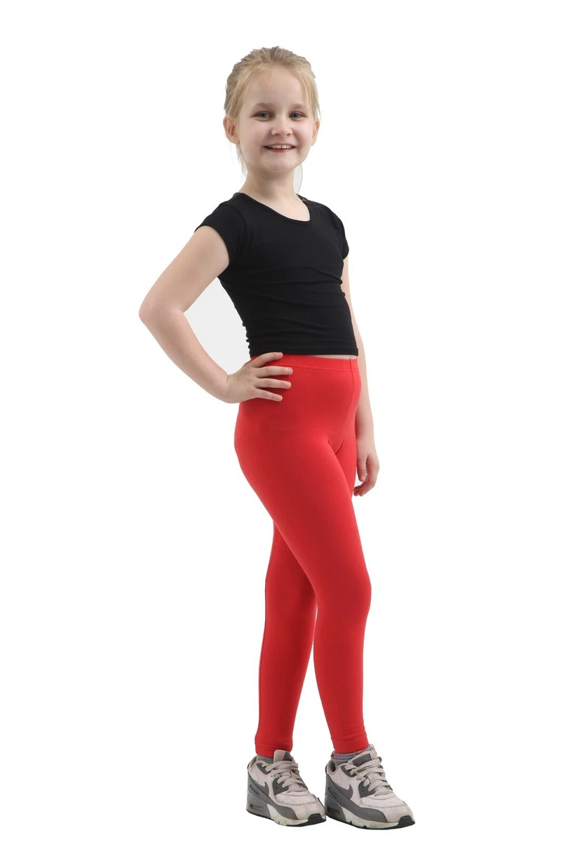 Girls Kids COTTON LEGGINGS Full Length Summer Children Black White