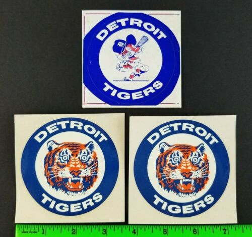 Vintage (Lot of 3) 1970's Detroit Tigers Baseball Decal Stickers