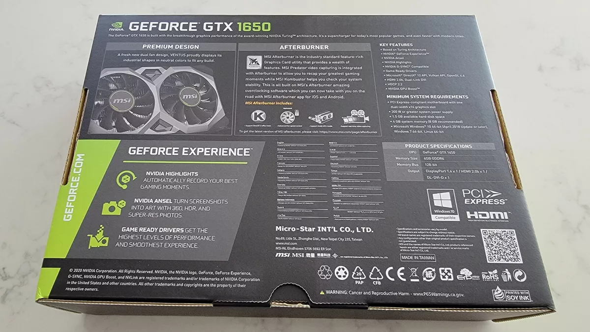 MSI Ventus GeForce GTX 1650 D6 VENTUS XS OCV1 IN HAND SHIPS