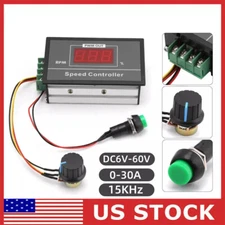 New DC Motor  Speed Controller PWM Control Start Stop Switch 12V 24V 36V 48V 30A