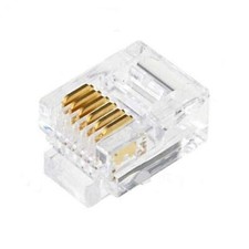 200 Pack RJ12 6P6C Plug Transparent Telephone Jack Flat Cable Modular Plug Co...