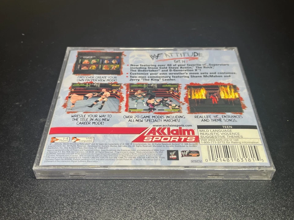 WWF Attitude Sega Dreamcast 1999 Acclaim Sports New Factory Sealed! - Image 2 of 4