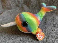 2018 Ty Beanie Boos NORI the Narwhal 6" MWMTs NEW Rainbow Foil Look Jan 14 B-Day