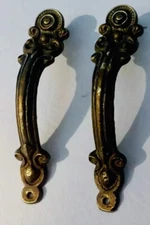 Antique Hardware French Provincial Brass China Cabinet Door Pull Handle Knob