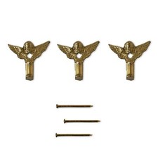 Kit 3 Ganci Per Quadro, Specchiera, Cornice, serie Oro ANGIOLETTO 2,7x3,0 cm