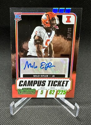 2021 Panini Contenders Draft Picks Milo Eifler Campus Ticket Auto /99 SP #267