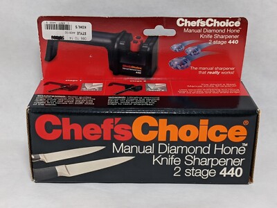 Chef's Choice Diamond Hone 440 Sharpener For Knives 2 Stages Double Bevel Razor