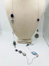 Silpada 925 sterling silver multi gemstone long Necklace