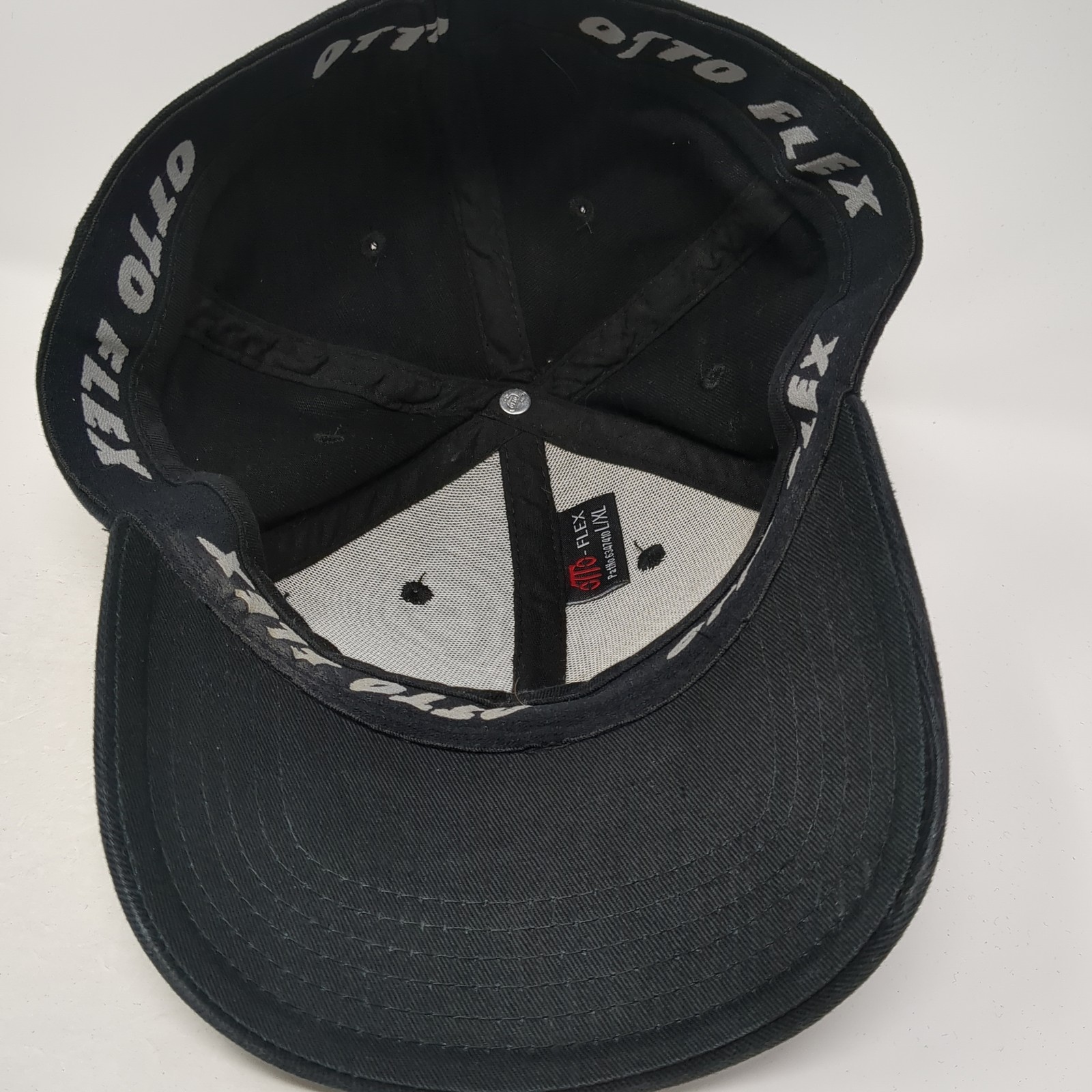 Otto Flex Fitted Baseball Hat Solid Black XL Vent… - image 7