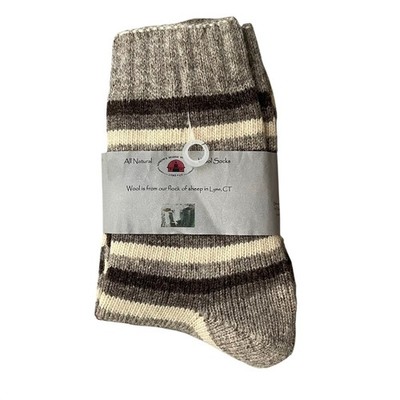 Sankow's Beaver Brook Farm Striped Wool Socks Handmade USA | Unisex Size Large