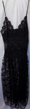VICTORIA'S SECRET BLACK ALL-OVER LACE NIGHTIE NIGHTGOWN LINGERIE dress gown M