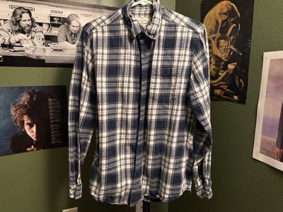 St. John's Bay Super Soft Men's Plaid Flannel Button-Down Shirt Pockets M