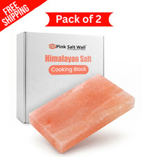 2 Himalayan Salt Cooking Block 12x8x2 Plate Seasoning Grilling  BBQ steak Block