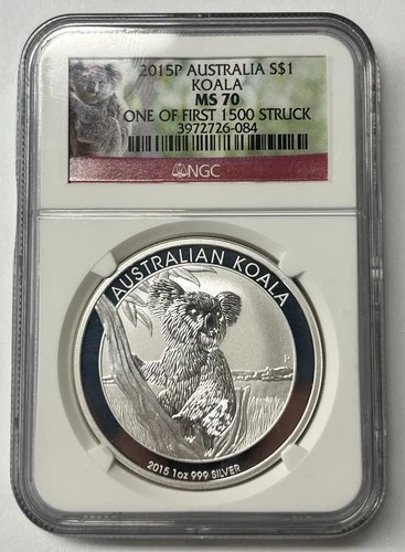 2015-P Australia Koala, NGC MS70, One of 1st 1500 Struck