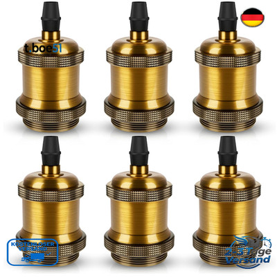 DiCUNO E27 Vintage Lampenfassung 6er Pack Aluminium Keramik E27