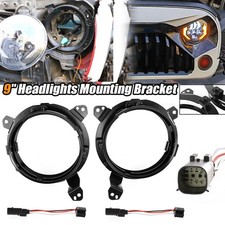 2pcs LED Headlight 9" Mounting Bracket Rings For 2018-2024 Jeep Wrangler JL JT