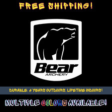 Bear Archery Vinyl Decal Sticker- Hunting Bow Car Windows Truck Laptop Usa