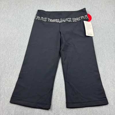 Lululemon Damenhose 10 schwarz wendbar Groove Crop weites Bein Passform Yoga Tanz - Bild 1 von 4