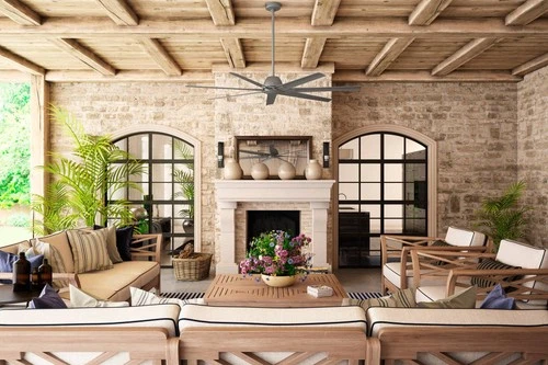 72" Hunter Downtown Matte Silver Outdoor Ceiling Fan with Wall Control - Picture 7 of 8