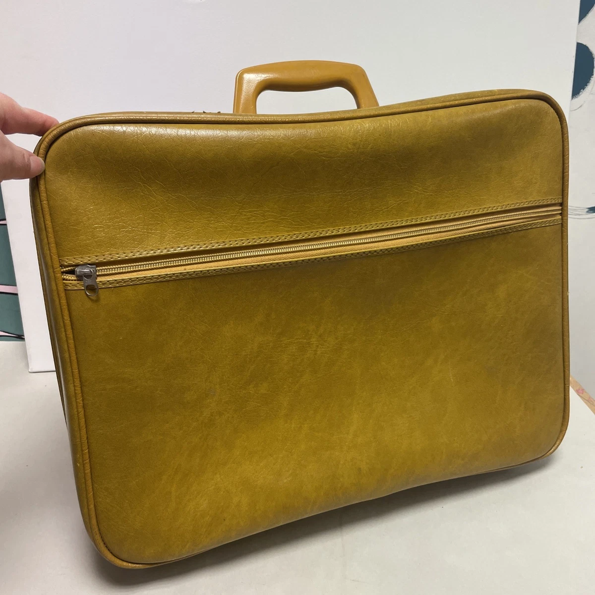 Valise Vintage Cheney – Cuir Marron – Bagage Rétro Pour Voyage Ou Décoration