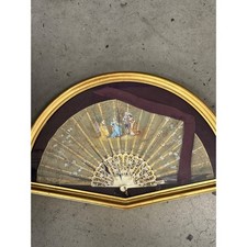 Antique French Hand Painted 1800 C Silk Fan Pearl Sticks See pictures