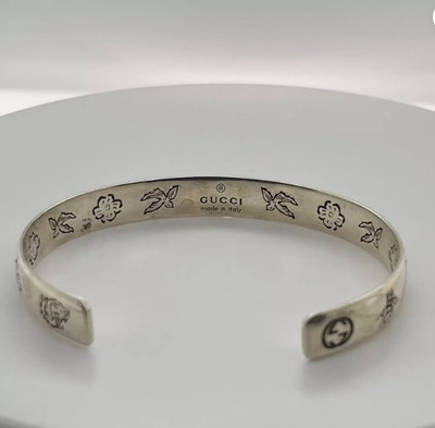 Gucci Blind For Love Cuff Bracelet 925 Sterling Silver Size