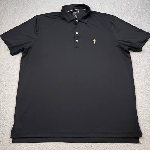 JOHNNIE O Shirt Mens Extra Large Black Arizona State Performance Polo Stretch