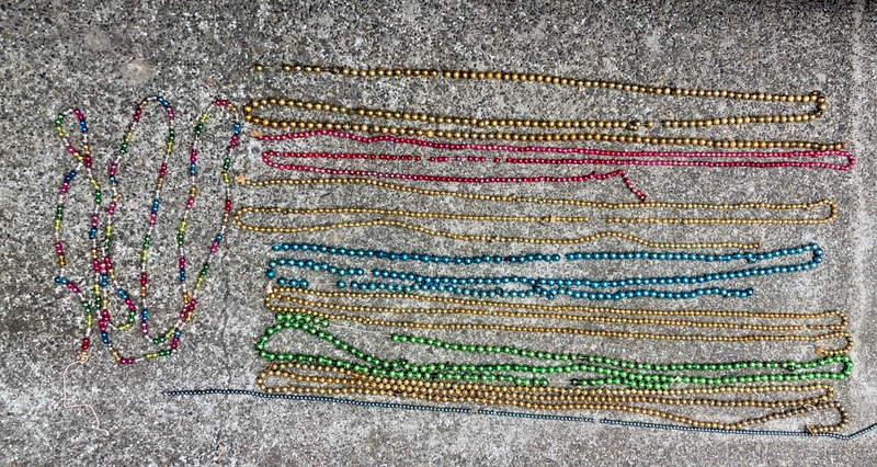 Vtg Large Multi-Colored Mercury Glass Bead Christmas Garland Lot