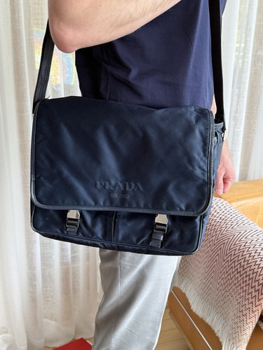 PRADA Messenger Bag Nylon - Umhängetasche Dunkelblau. Original mit Zertifikat. - Bild 1 von 14