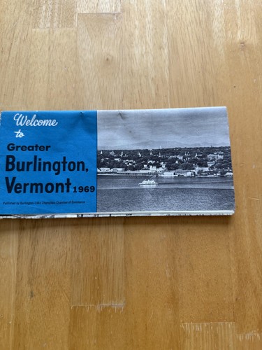 Vintage 1969 Greater Burlington VT City Area Map Tourist Guide Folded Brochure